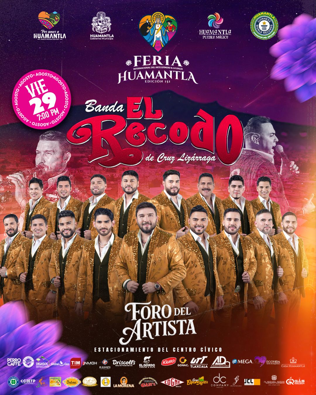 Se habilitan más boletos para los conciertos de El Recodo y El Tri en la Feria Internacional del Arte Efímero y la Dalia 2025